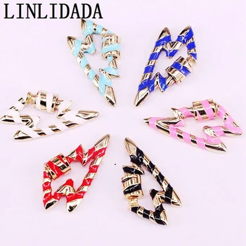

5Pcs,20x32mm Colourful Enamel Lightning Shaped Lock Clasp, Gold Filled, For Fashion Necklace Making Jewelry Findings/Supplies