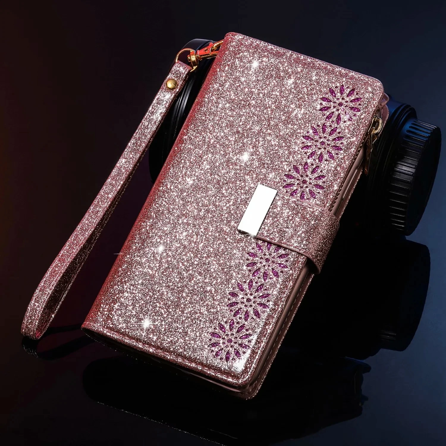 Custodia a portafoglio in pelle Flip per Samsung S21 S20 S30 Ultra S10 S9 S8 Plus S7 Edge Note 8 9 10 20 Ultra Bling Funda Protect C_voghion.com