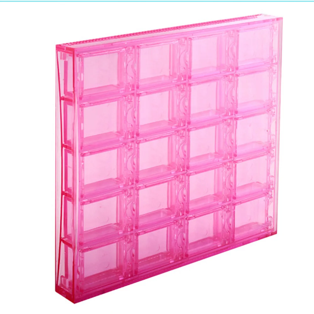 

20 Grids Dustproof Jewelry Display Mini Compartment Practical Holder Acrylic Makeup Storage Case Transparent Nail Art Organizer