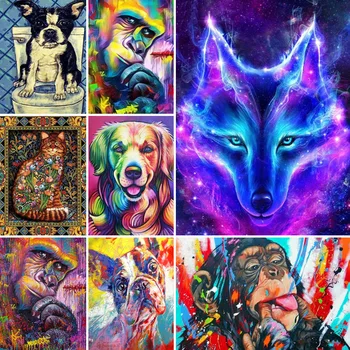 

40x50 diamond painting 5D Full Square embroidery mosaic Cross Stitch animal Orangutan wolf DIY Wall Sticker home Decoration gift