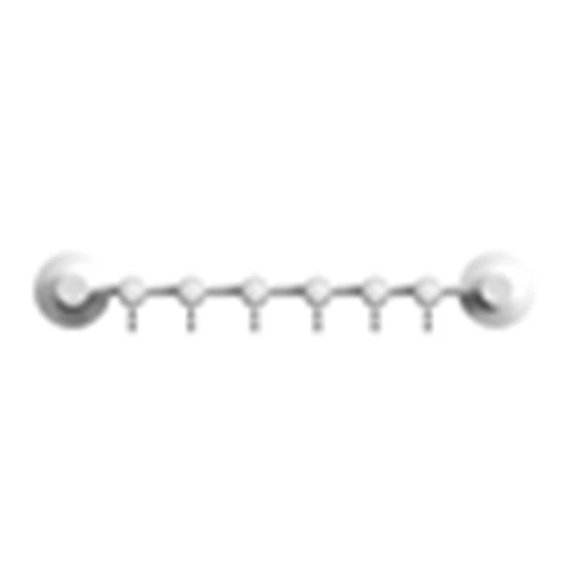 Creative Plastic Decorative Hook Multi-Function Home Kitchen Bathroom 6-Sliding Nail-Free Wall-Mounted Space Aluminum Rod Hook