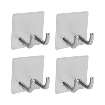 

OUNONA 4 pcs Wall Hook Delicate Multi Function Key Coat Hat Towel Hooks Door Back Hangers for Home Bathroom Kitchen