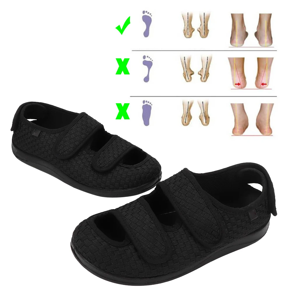 Unisex Round Head Widened Velcro Shoes Fat Feet Thumb Valgus Arthritis
