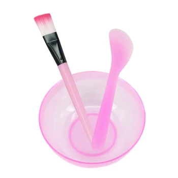 

New Facial Mask Bowl Kit Plastic Brush Stirring Rod Homemade Makeup Beauty DIY Tool Set SCI88