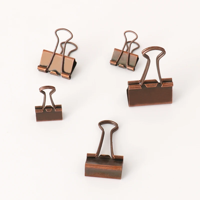 Clip retrò in bronzo Clip multifunzionale a coda di rondine Clip per carta da ufficio Clip per raccoglitori Raccoglitori Accessori per ufficio Materiale Oficina - immagine 2