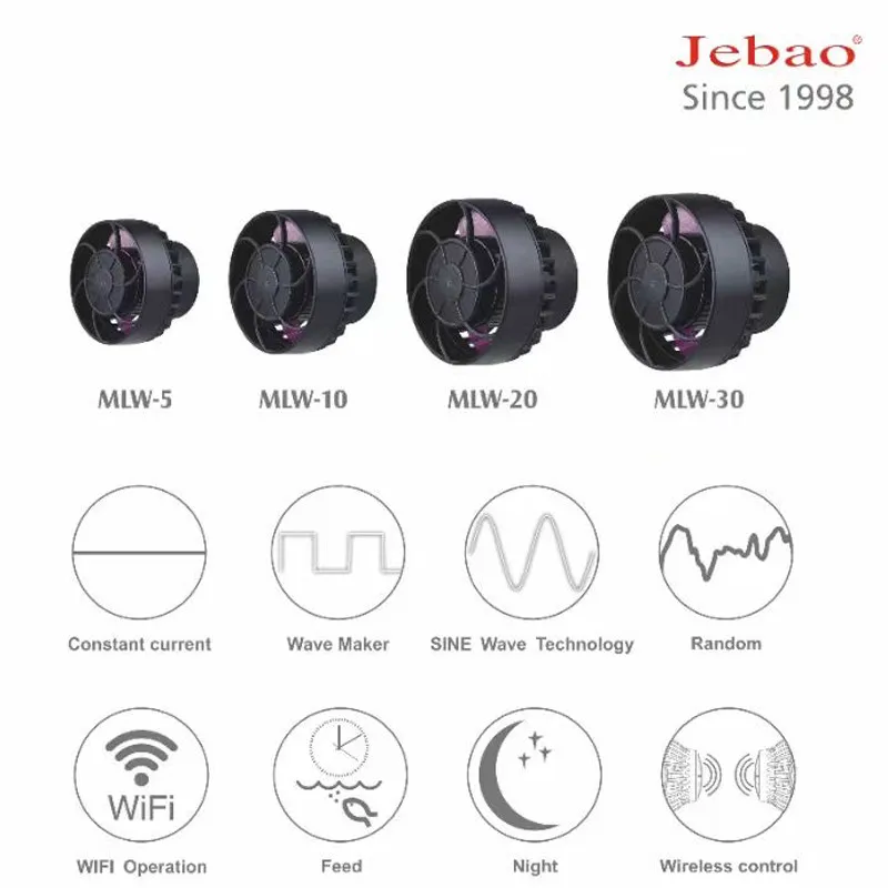NEW Jebao Smart Wave Pump with WIFI LCD Display Controller Aquarium Wave Maker Fish Tank marine MLW-5 MLW-10 MLW-20 MLW-30 5
