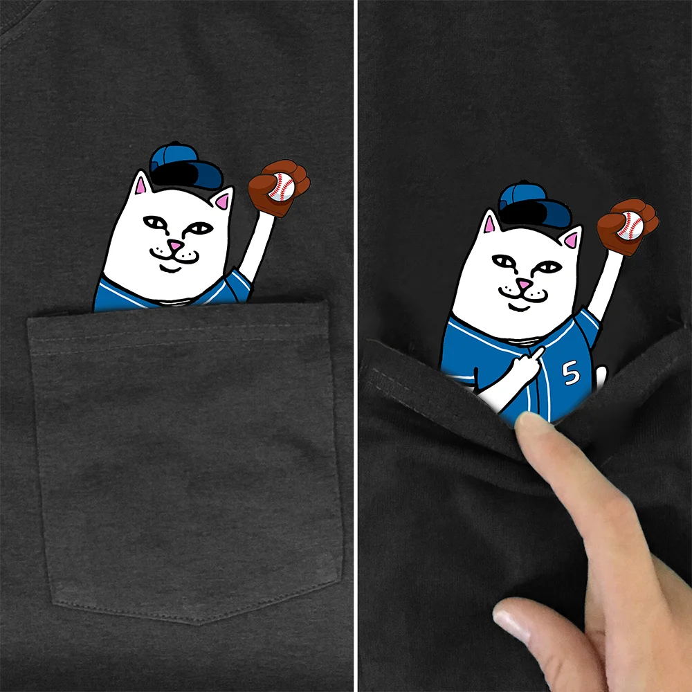 Baseball Cat Pocket Tee