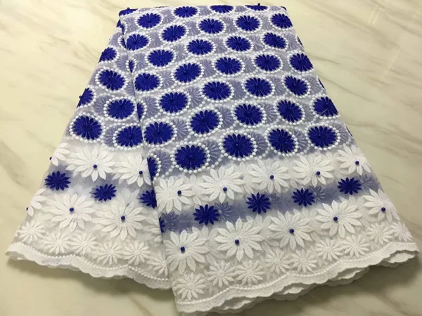royal blue Африканская тканая кружевная ткань с камнями, Цветочный Высококачественный нигерийский французский тюль, кружевная ткань для шитья платья - Цвет: royal blue