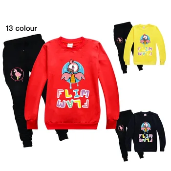 

Toddler Girl Fall Clothes 2020 Girls Boutique Outfits Round Neck Sweater + Casual Pants Cotton Flamingo Flim Flam Boys Shirt Set