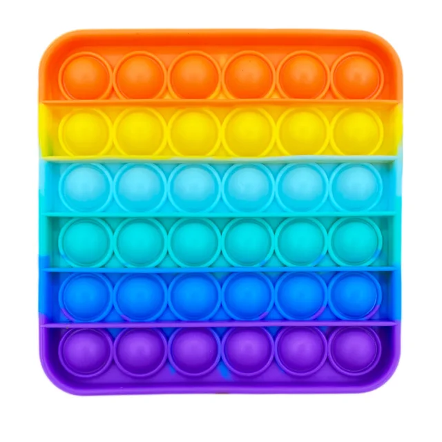 Fidget Reliver Stress Toys Rainbow Push Bubble Antistress Toys Sensory Toy To Relieve Autism Free Shipping PL-301