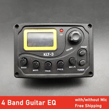 

4 Band KLT-1/KLT-3 Guitar Preamp Piezo Pickup EQ Equalizer Guitar EQ Equalizer with Tuner Microphon for Acouctic Guitar