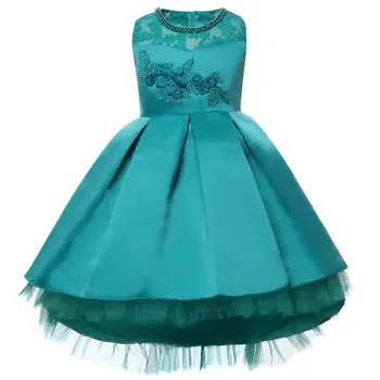 

D0008 Tutu Embroidery Princess Baby Girl Dress 2020 Spring Party Wedding Easter Day Kid Dress For Girl Wholesale Child Clothes