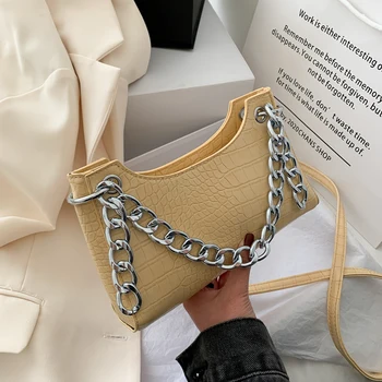 

Crocodile pattern Chain Tote bag 2020 Fashion New High-quality Leather Women's Designer Handbag Travel Shoulder bag Armpit bag