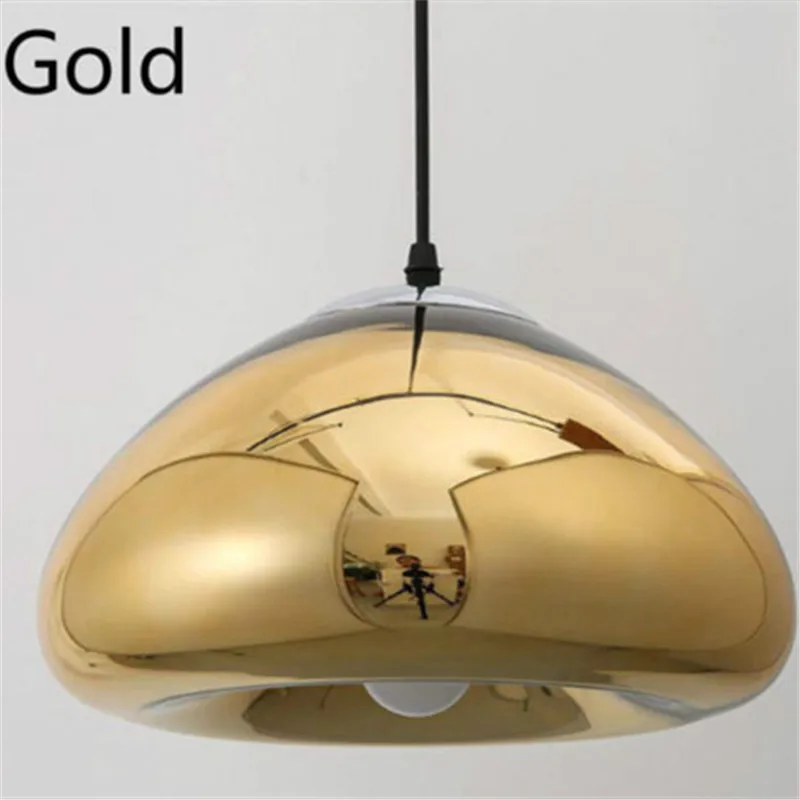 Скандинавские современные зеркальные шары летающая тарелка UFO стеклянные подвесные светильники светодиодные креативные светильники для гостиной, ресторана, спальни, балкона - Цвет корпуса: gold