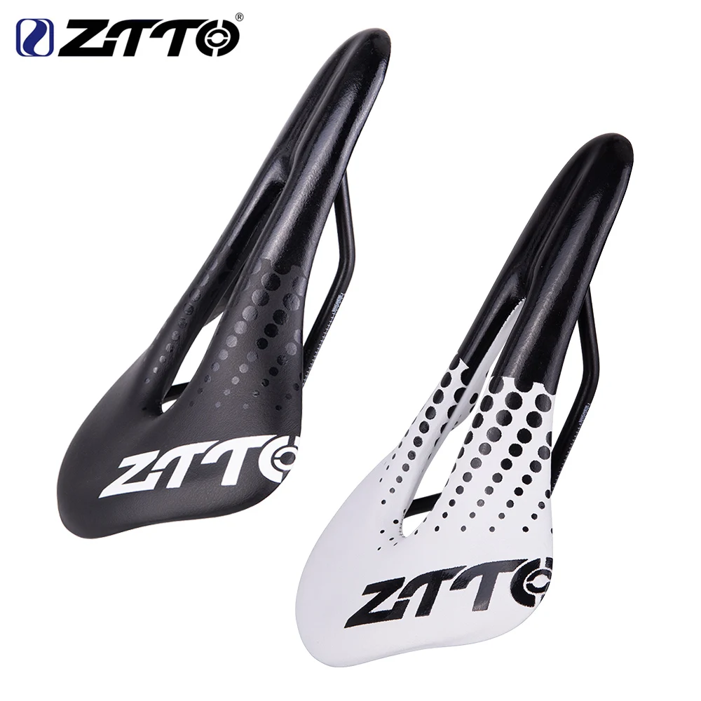 ZTTO MTB Road Bike Saddle Ultralight Racing Seat Hollow Ergonomic Design PU Leather Cr-mo steel Rail 145mm Width Polka Dots | Спорт и