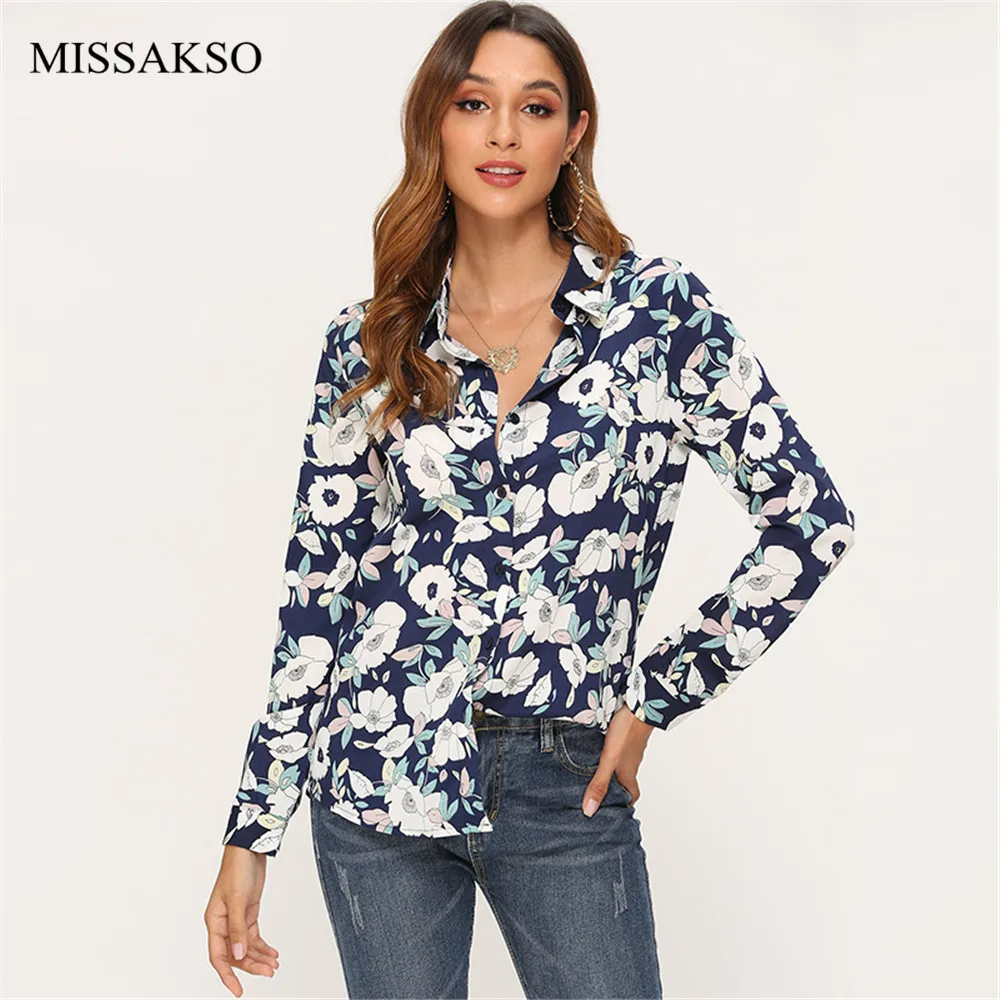 

Fashion Floral Print Blouse Long Sleeve Button Casual Spring Autumn Ladies Office Loose Plus Size Women Top Shirt Blusas