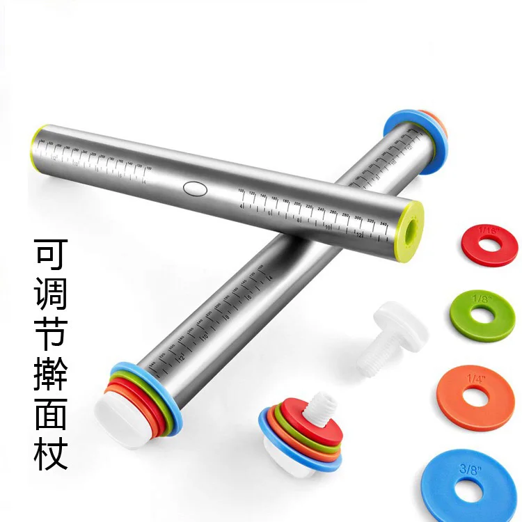 Кухонная утварь из нержавеющей стали тесто палочка инструмент для выпечки коврик со шкалой Rollpin тесто пицца выпечка пирог печенье инструменты для выпечки