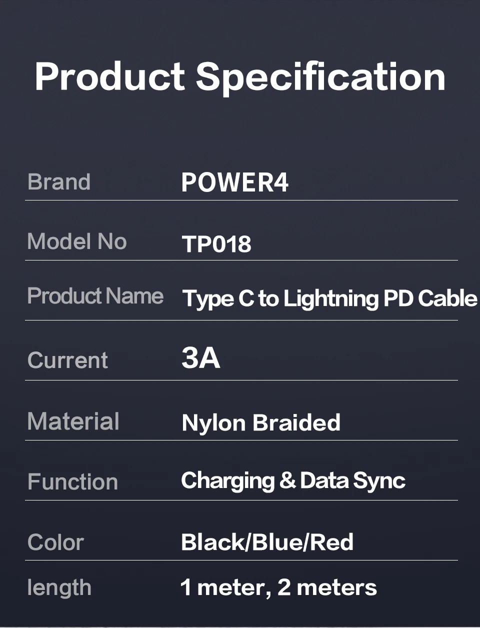 Power4 MFi кабель Lightning для usb type C PD Быстрая зарядка 18 Вт кабели Lightning для iPhone 11 Pro max XR XS iPad USB C зарядное устройство