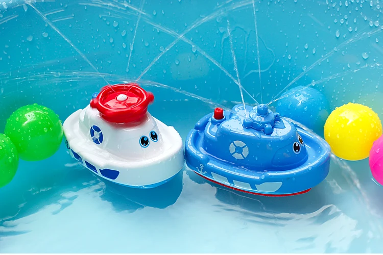 Детская игрушка для игры в воду, Детская ванна, электрическая водонапорная лодка для девочек и мальчиков, игрушка для ванной, маленький корабль