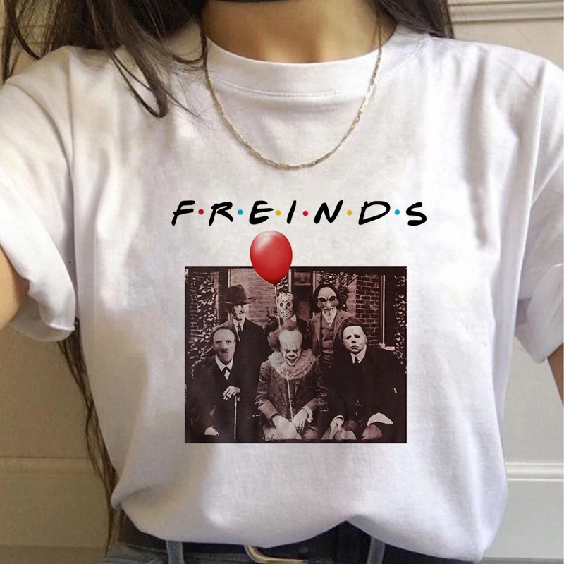 Harujuku Kawaii Friends Tv TShirt Women Korean Style Fashion T-shirt Ulzzang 90s Graphic Friends Tv Show T Shirt Top Tees Female vintage tees