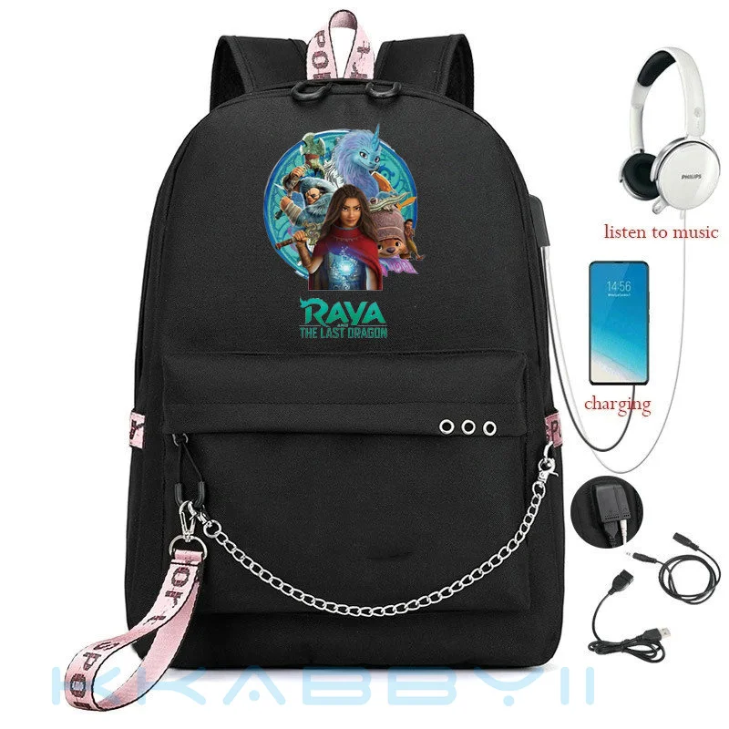 Disney Raya и последний рюкзак с принтом дракона Для женщин мужчин ноутбук для