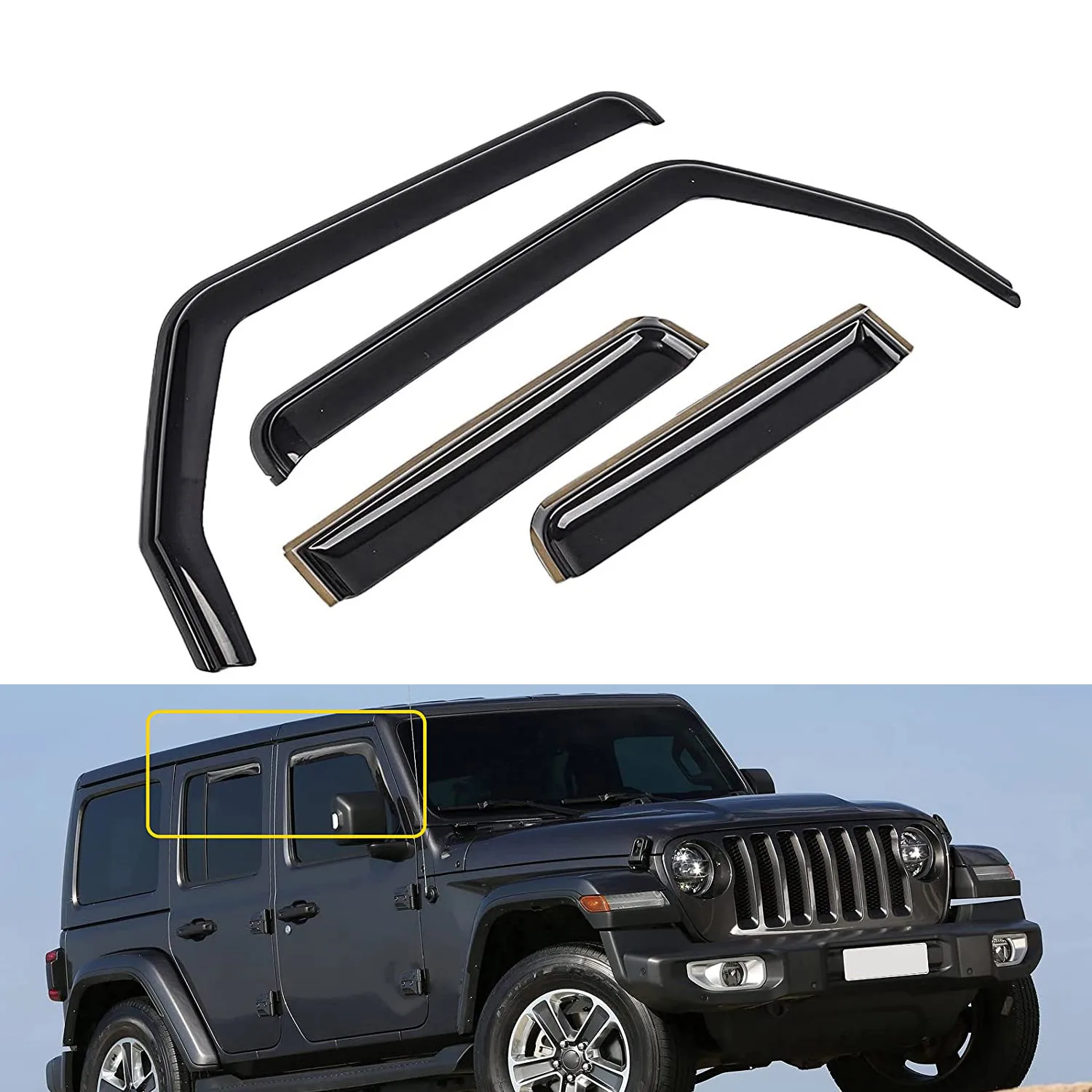 Car Window Rain Guards Sun Visor Cover Shield Side Window Deflectors