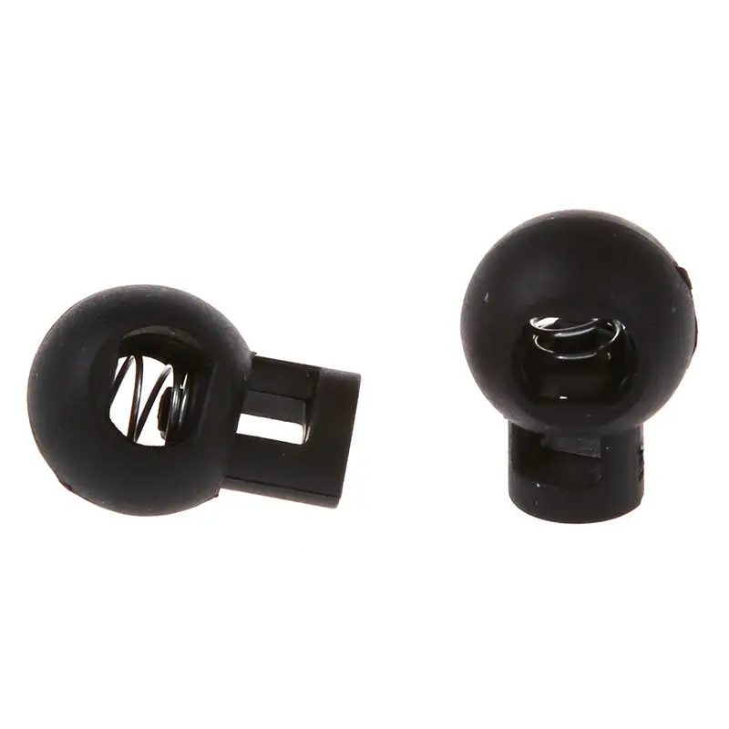 Backpack Drawstring Spring Cord Locks Ends 7mm Dia Hole 20 Pcs Black