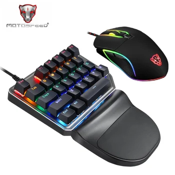 

Motospeed K27 V30 Single Hand Mechanical Computer PC PUBG Gaming Keyboard 27 key Wired USB 9 LED Backlit Model
