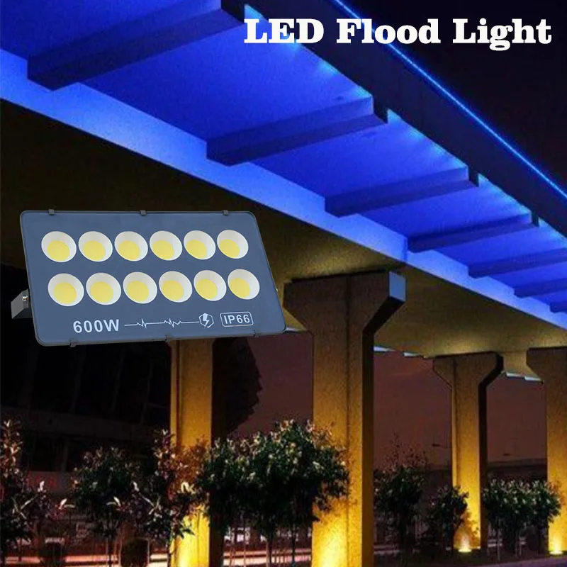 50w led floodlight 5pcs High Power stadium COB IP65 100W  200W 300W 400W 500W 600W LED Flood Light Commercial lighting Outdoor light AC110V/220V security light with sensor