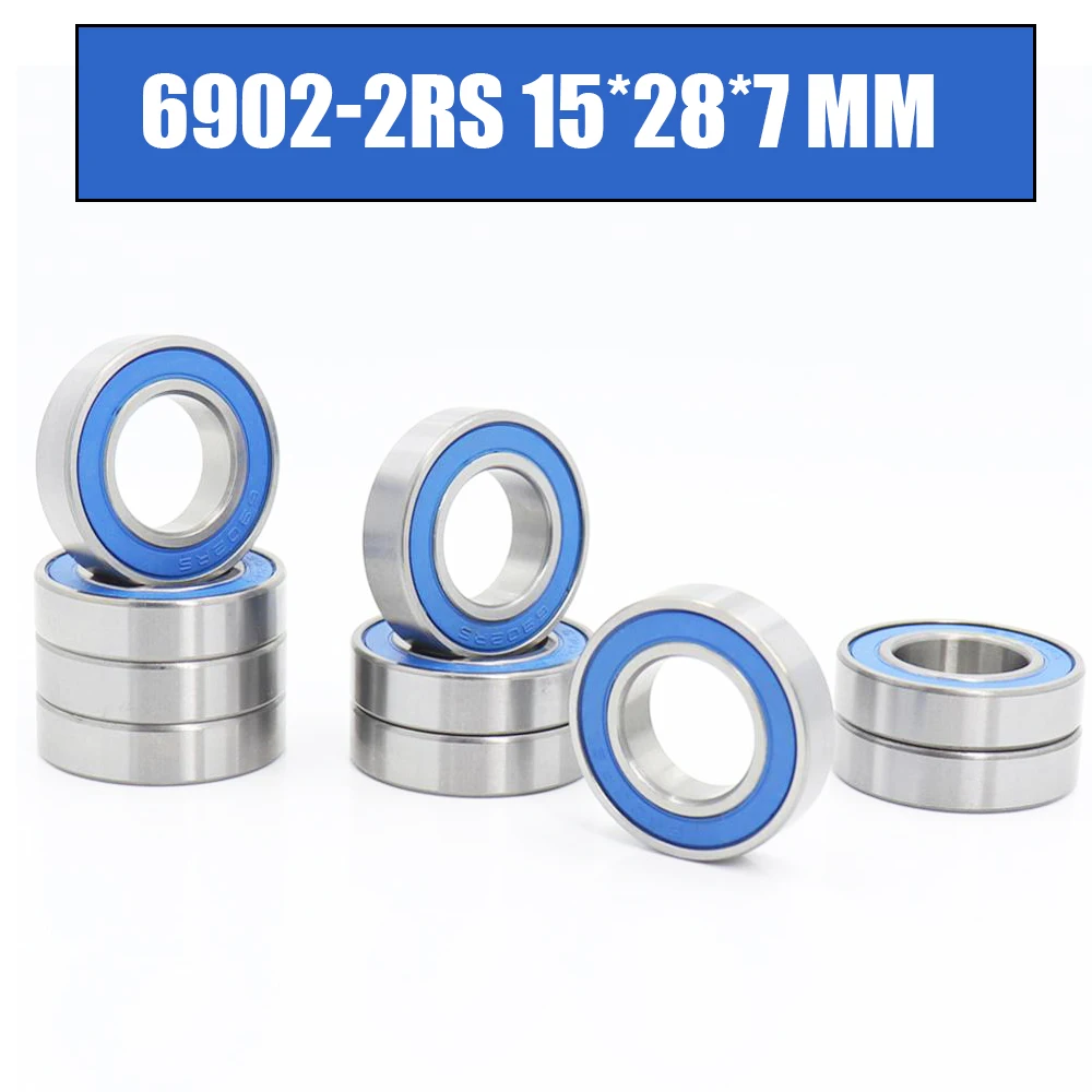 6902RS Bearing 10PCS 15x28x7 mm ABEC-3 Hobby Electric RC Car Truck 6902 RS 2RS Ball Bearings 6902-2RS Blue Sealed |