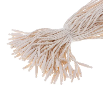 

100 Pcs White Hang Tag String Fastener Ties Snap Lock, Easy to Attach