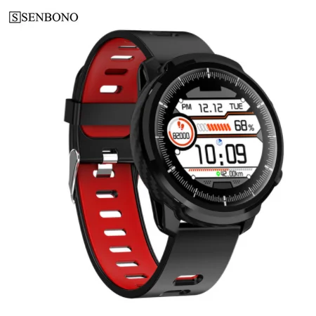 SENBONO S10 Full умные часы с сенсорным экраном для мужчин и женщин IOS Android Спорт Шаг Счетчик Сердечного ритма монитор погоды - Цвет: Passion Red