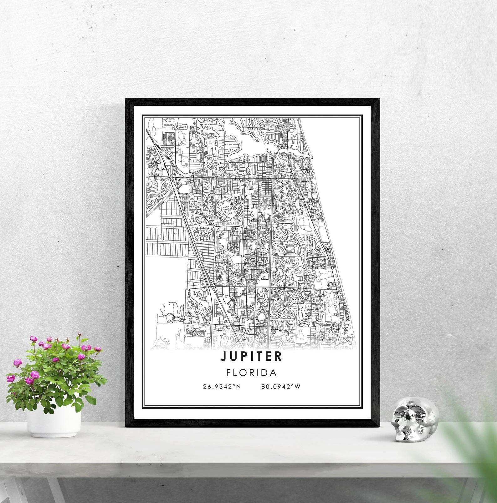 Jupiter FL Street Map Poster