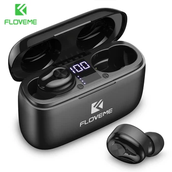 

FLOVEME Wireless Bluetooth Earphone 5.0 Noise Reduction Touch Control Earphones Headset In Ear with 1200mAh Charging Case Earbud