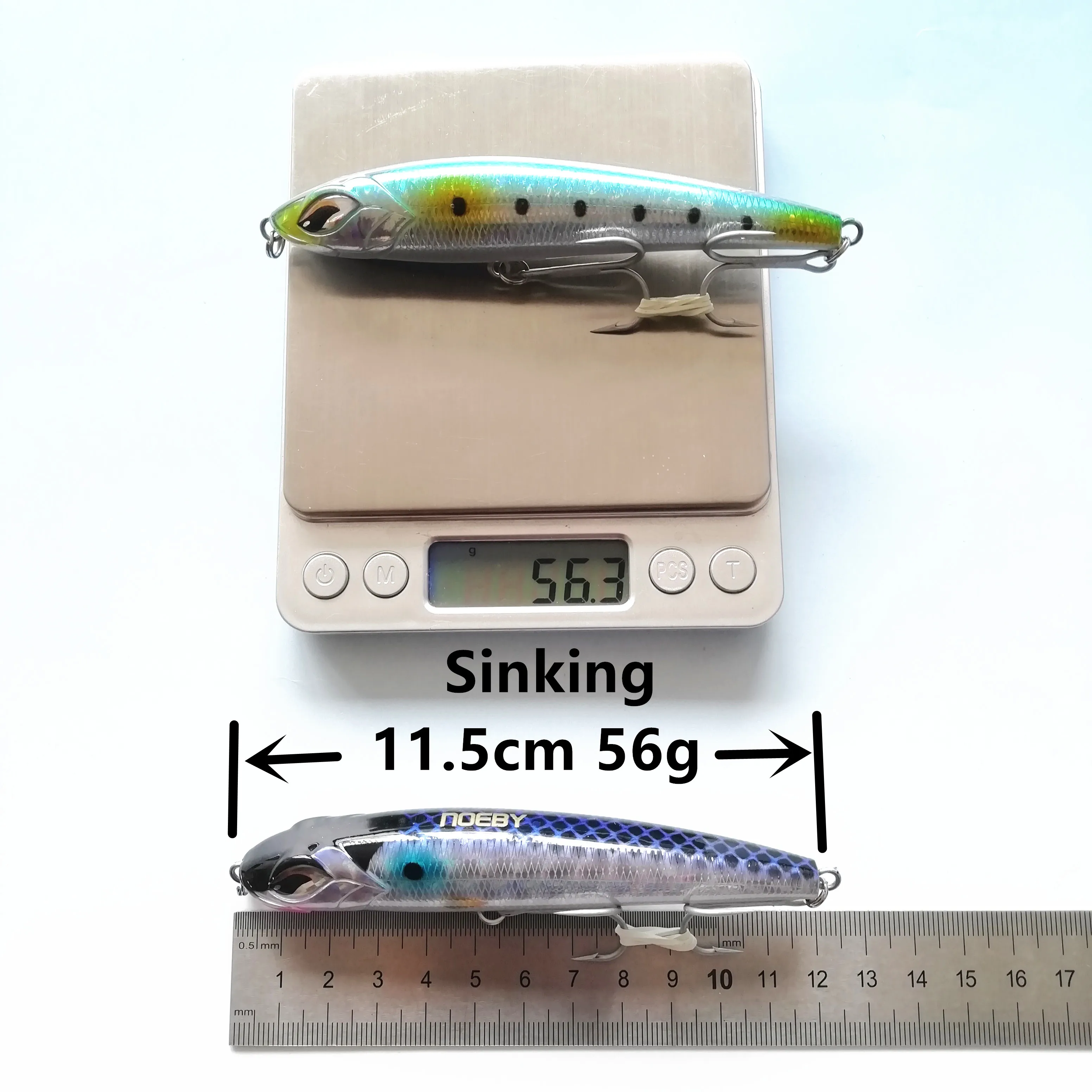 NOEBY 6pcs 115mm pencil lure sinking stickbait blue color Long Casting Fishing Lure Wobbler for sea bass