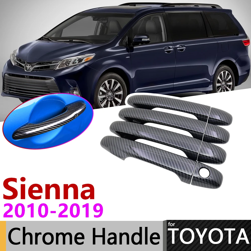 Черная крышка ручки двери из углеродного волокна для Toyota Sienna XL30 30 2010 ~ 2019