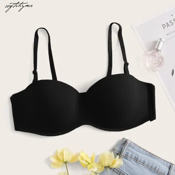 

Softrhyme Female Seamless Party Wedding Bras Women Invisible Bra Strapless Bralette Half Cup Women's Underwear Sexy Lingerie