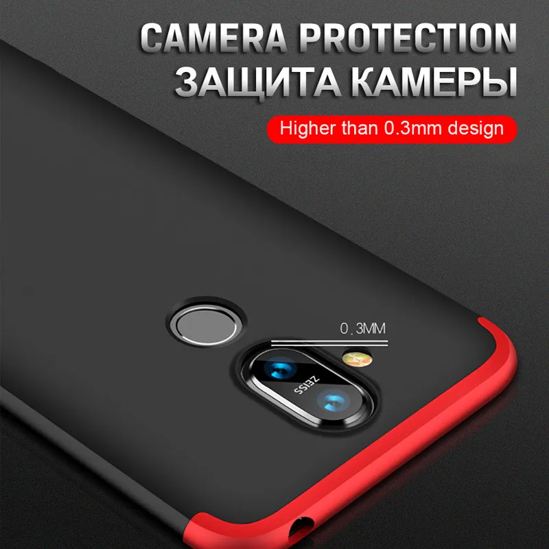3 в 1 360 Жесткий Роскошный чехол для Nokia 7 6 Plus 2018 противоударный матовый пластиковый