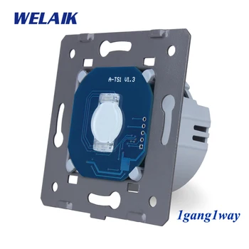 

WELAIK-1 Brand EU 1Gang1Way Crystal Glass Panel Wall Touch Switch DIY Parts European Standard Light Switch AC250V A911