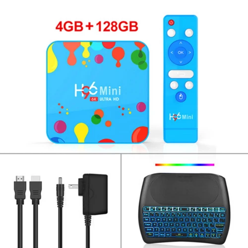 4G128G D8 Pro JKING 4 Гб 128 ГБ H96 Мини Android 9,0 tv Box Allwinner H6 четырехъядерный 6K H.265 Wifi HD проигрыватель google Youtube телеприставка 4GB32GB - Цвет: 4G128G D8 Pro
