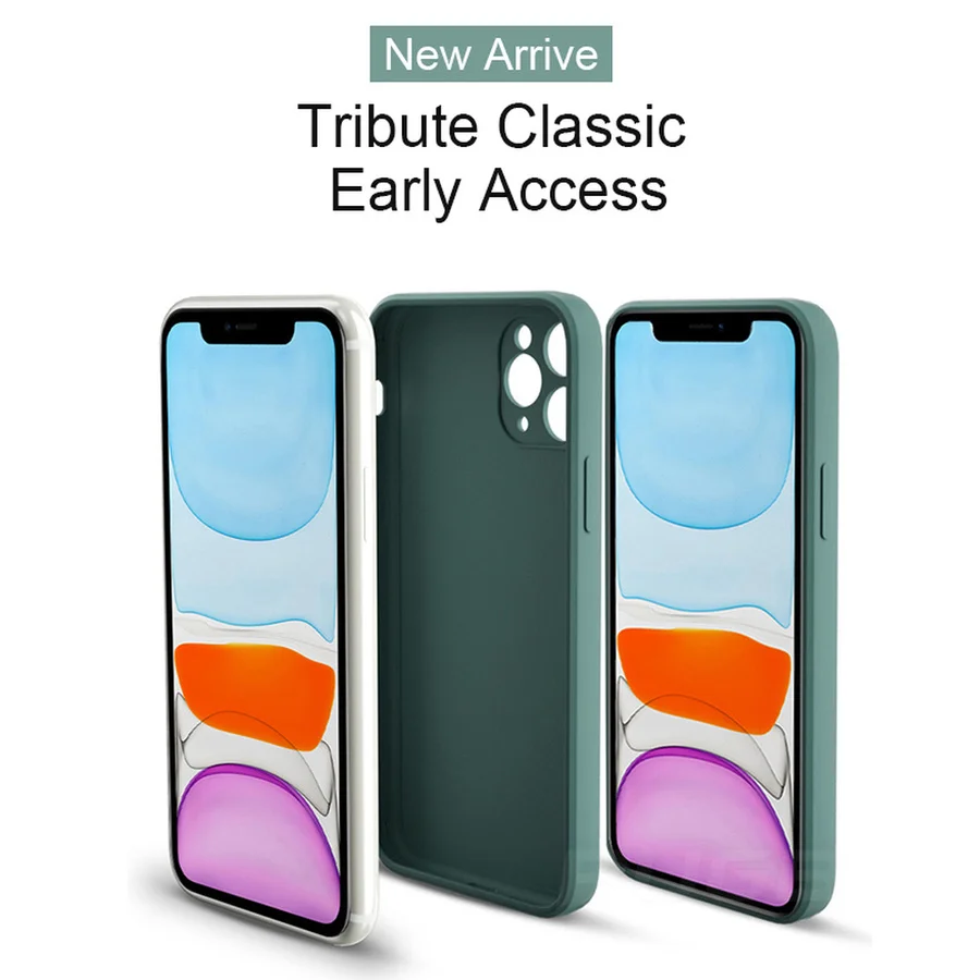 Luxury Orignal Square Soft Liquid Silicone Case For iPhone 11 12 13 Pro Max Mini X XS XR 6S 7 8 Plus SE 2020 Shockproof Cover