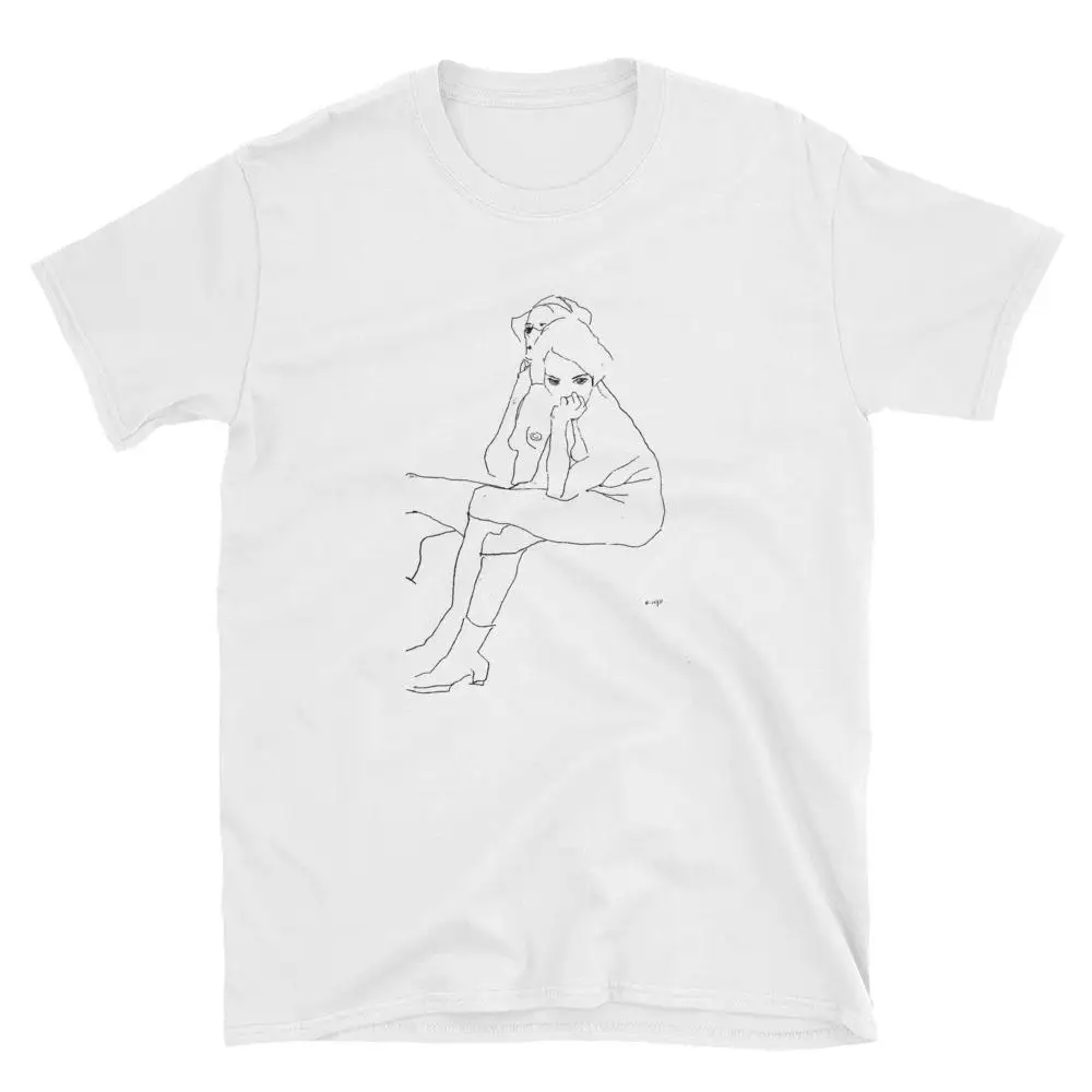 

GAAJ "egon schiele drawing" T Shirt Women 2019 New Woman Woman T-Shirt Tops T Shirt O Neck Short Sleeve Design Lovers 7HI07#