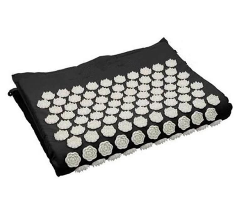 Массажная подушка для иглоукалывания, наборы для снятия стресса, боли в спине, акупрессура, коврик/подушка для массажа, розовый шип, массаж и релаксация - Цвет: black mat