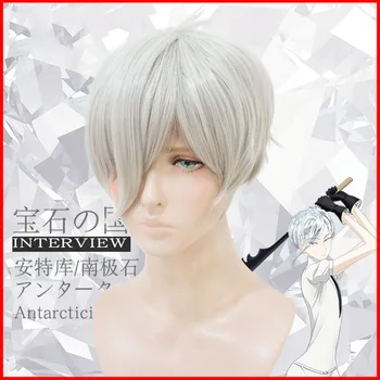 

WEILAI Land of the Lustrous Cartoon character cosplay wigs Silver white Bangs Short hair