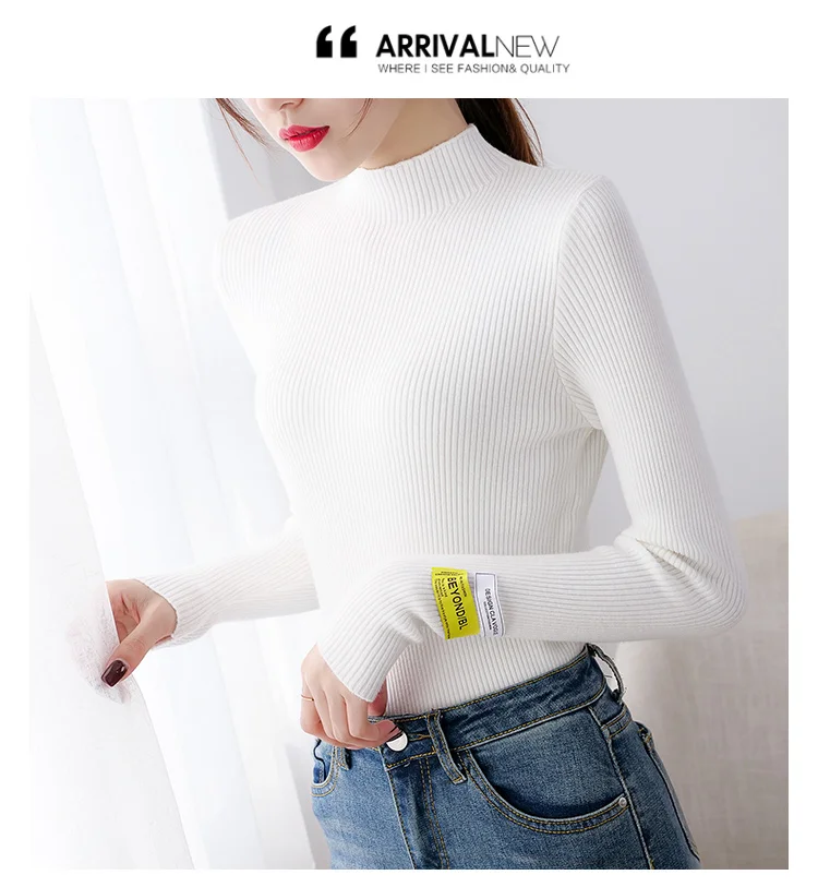 H Han queen, осенне-зимние женские свитера, пуловеры, корейский Повседневный свитер, тонкий женский вязаный джемпер, мягкая женская одежда