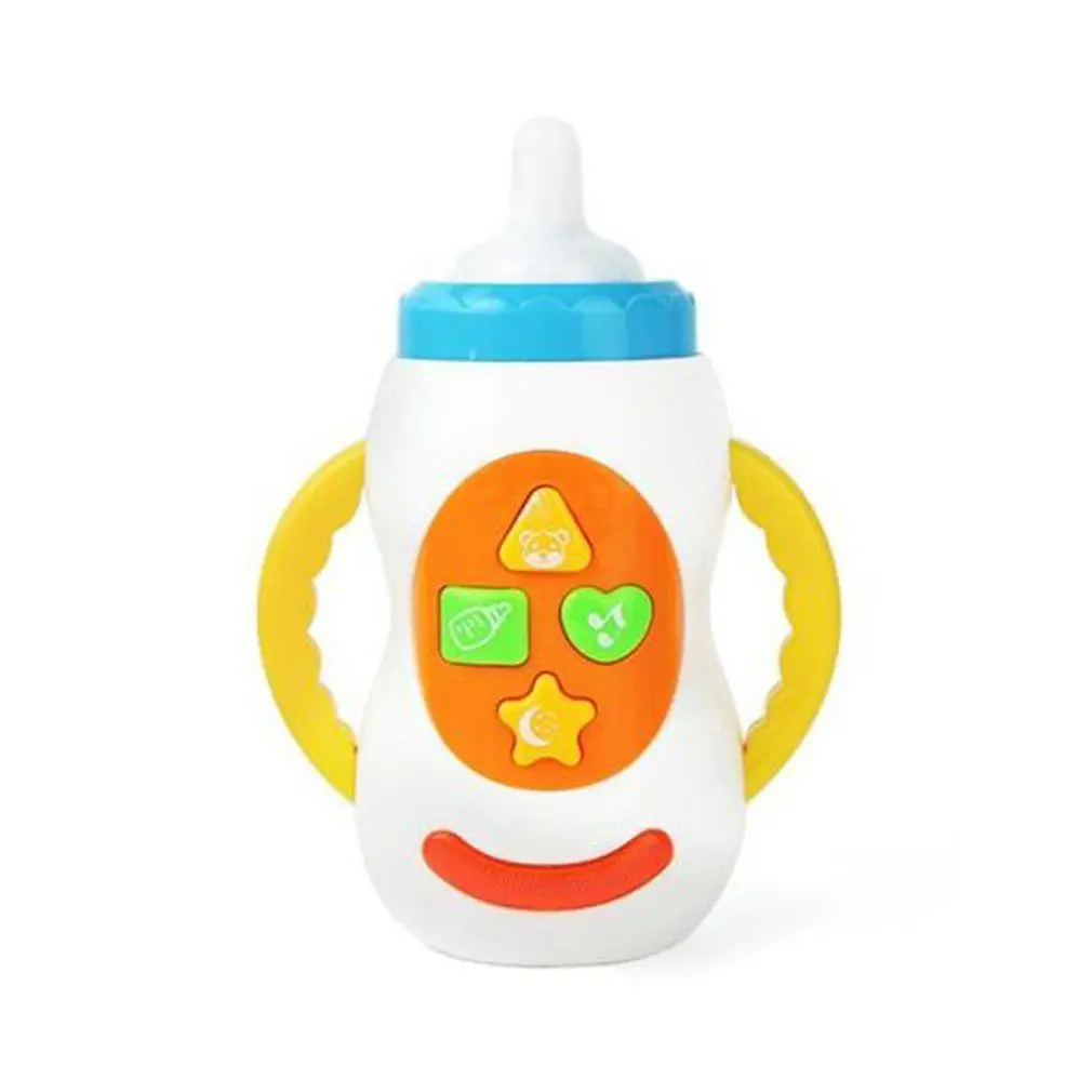 Детский безопасный музыкальный светильник, бутылка для молока, обучающий музыкальный инструмент для кормления, Обучающие Игрушки для маленьких детей - Цвет: Белый