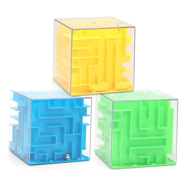 3D куб стерео игрушка-лабиринт ручная игра Футляр коробка забавная игра для мозга вызов игрушки баланс Развивающие игрушки для детей - Цвет: Send color randomly