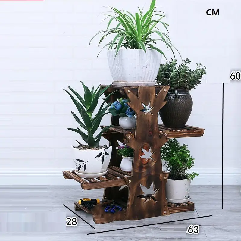 Para садовые полки Escalera Decorativa Madera для Варанды Suporte Flores, напольная подставка для цветов, полка для растений - Цвет: Version F