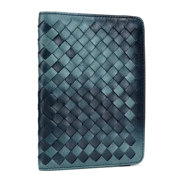 

Women's Plaid Leather Woven Wallet Zipper Coin Purse Passport Clip Handbag Square Clutch Wallet Leather Card Case