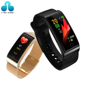 

F4 Smart Metal Bracelet Blood Pressure Heart Rate Monitor Waterproof Women men for sleep Pedometer Fitness Watch Smart Band